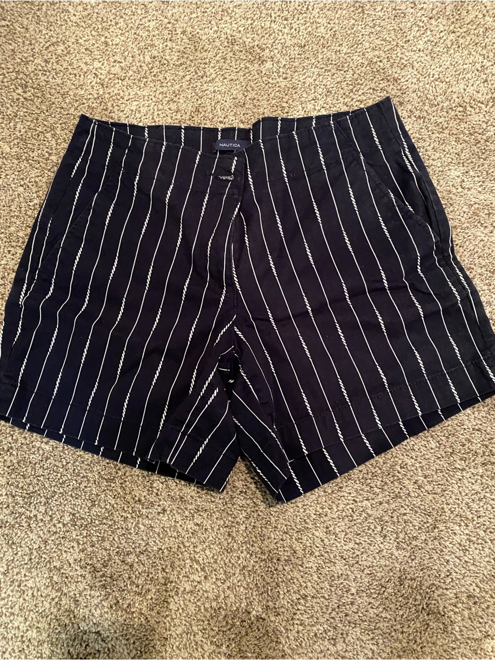 Nautica Navy Shorts with White Pinstripes
